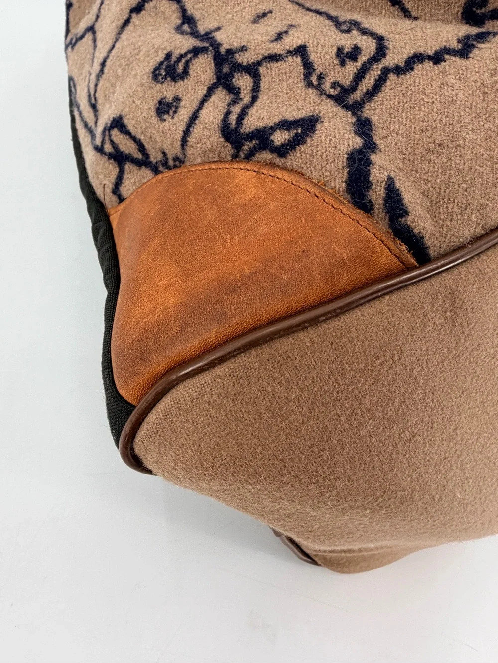 Vintage Pendleton Buffalo Wool Leather Duffle Overnight Bag FLAWS